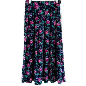 Pendleton vintage floral rope & tassel print pleated midi skirt size small S